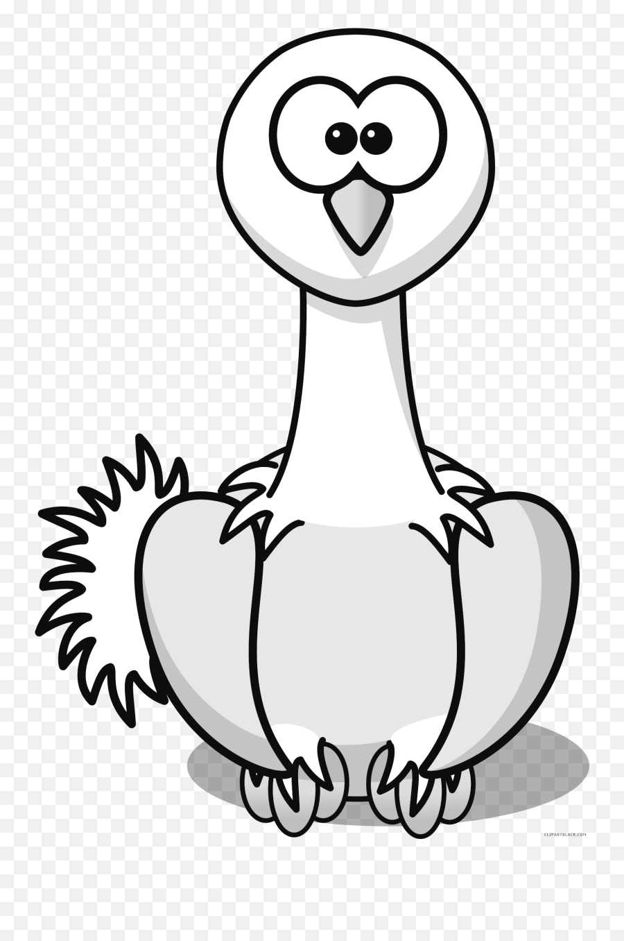 Funny Bird Clip Art - Ostrich Cartoons Emoji,Bird Clipart Black And White