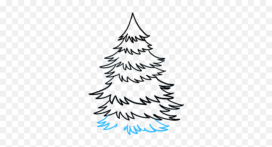 How To Draw Spruce - Pine Tree Drawing Easy Transparent Emoji,Simple Pine Tree Clipart