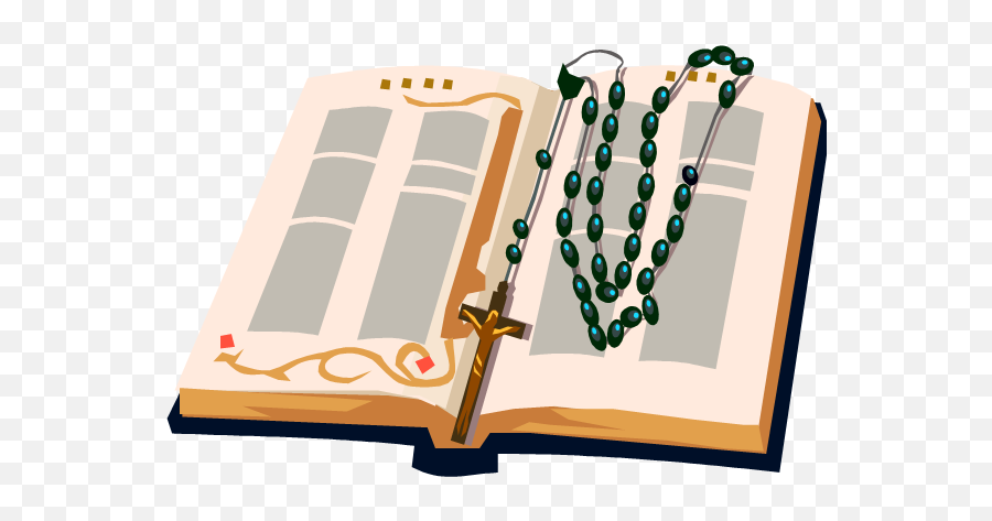 Download Catholic Rosary Coloring Pages - Open Bible With Rosary Clip Art Emoji,Bible Clipart
