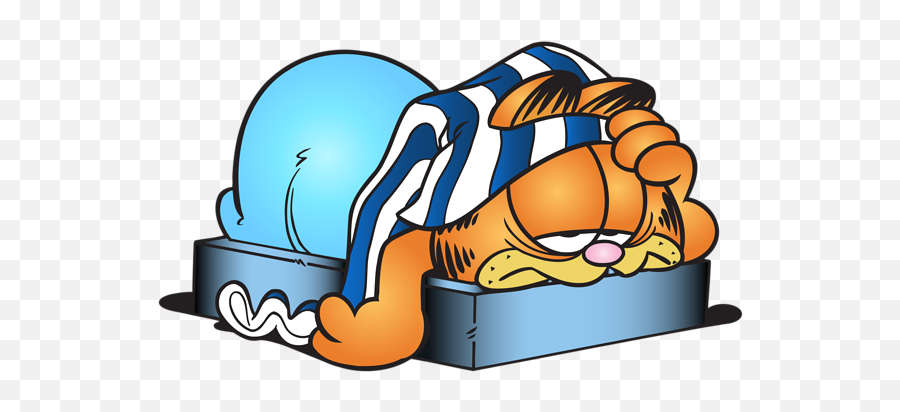 Sleeping Garfield Cartoon Transparent - Garfield Sleeping Transparent Emoji,Tired Clipart