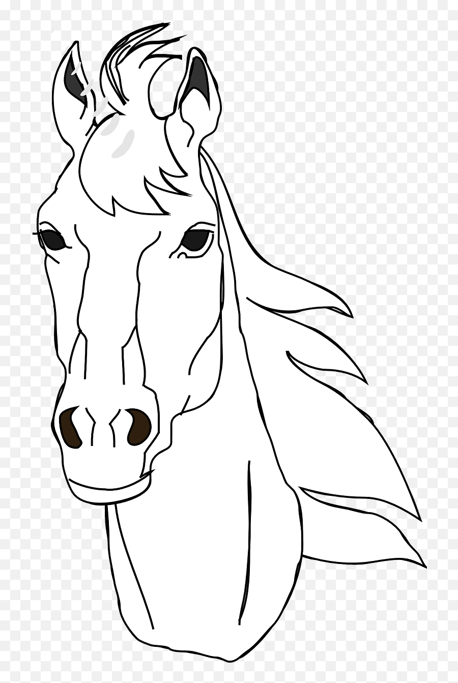 Horse Head Clip Art At Vector Clip Art - Draw A Horse Face Front View Emoji,Horse Head Clipart