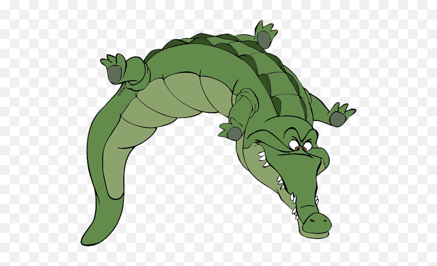 Captain Hook Smee And Crocodile Clip - Crocodile Peter Pan Clipart Emoji,Alligator Clipart