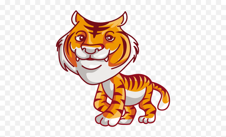 Cartoon Tiger Siberian Tiger Cartoon - Cartoon Tiger With Transparent Backgrounds Emoji,Tiger Transparent Background