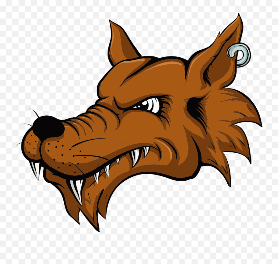 Gray Wolf Cartoon Illustration - Vector Wolf Png Download Emoji,Free Wolf Clipart