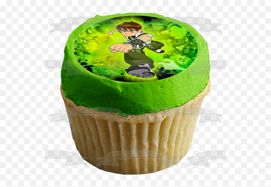 Ben 10 Green Background Edible Cupcake Topper Images Abpid14783 Emoji,Green Background Png