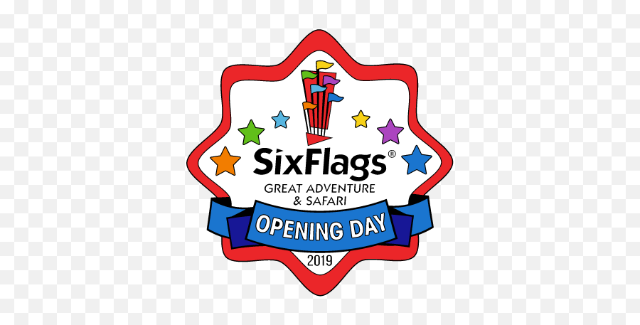 1st Six Flags Great Adventure Opening Day 2019 Member - Language Emoji,Six Flags Logo