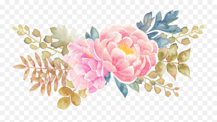 Peonies Clipart Boho 5 - Watercolor Flower Png Transparent Flower Pastel Color Png Emoji,Watercolor Floral Png