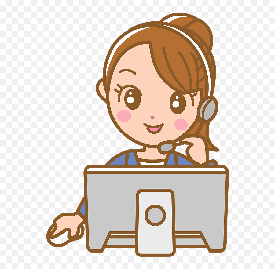 Customer Service Woman Clipart - Customer Service Girl Cartoon Emoji,Service Clipart