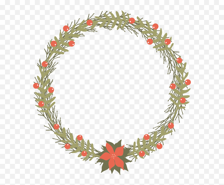 Christmas Circle Wreath Clipart Free - Circle Christmas Wreath Svg Emoji,Wreath Clipart