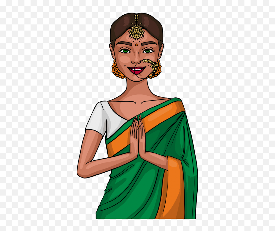 Indian Lady Clipart Png - Welcome Girl Vector Png Emoji,Lady Clipart