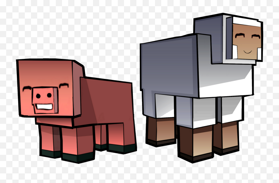Minecraft Pig And Sheep By Enr1 D5lhhls - Animated Minecraft Pig Png Emoji,Minecraft Pig Png