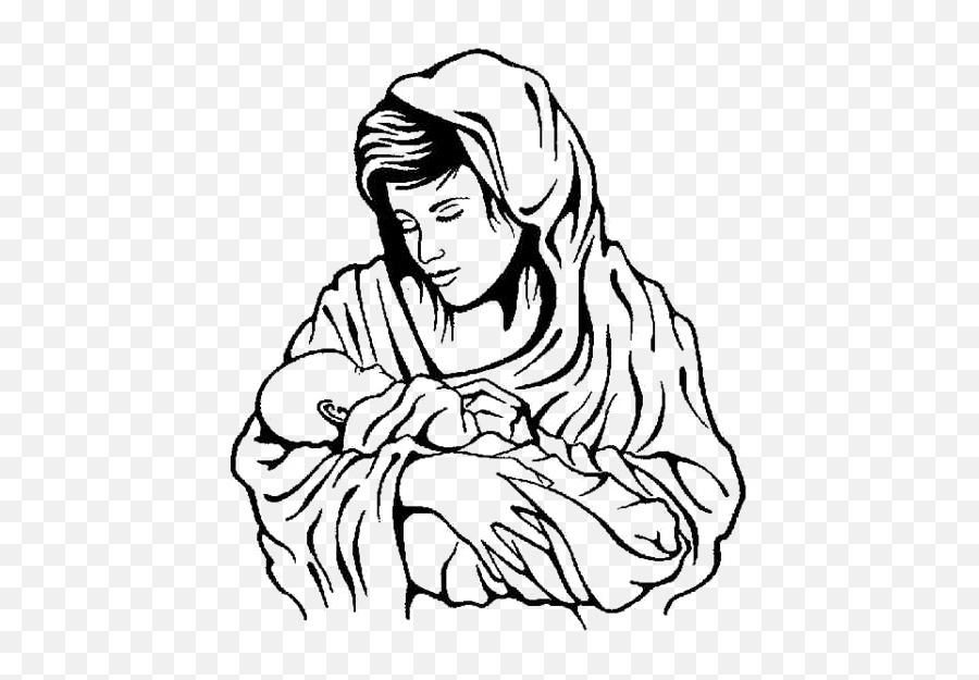 Download Mary And Jesus Clipart Png Image With No Background - Mary And Jesus Clipart Png Emoji,Jesus Clipart