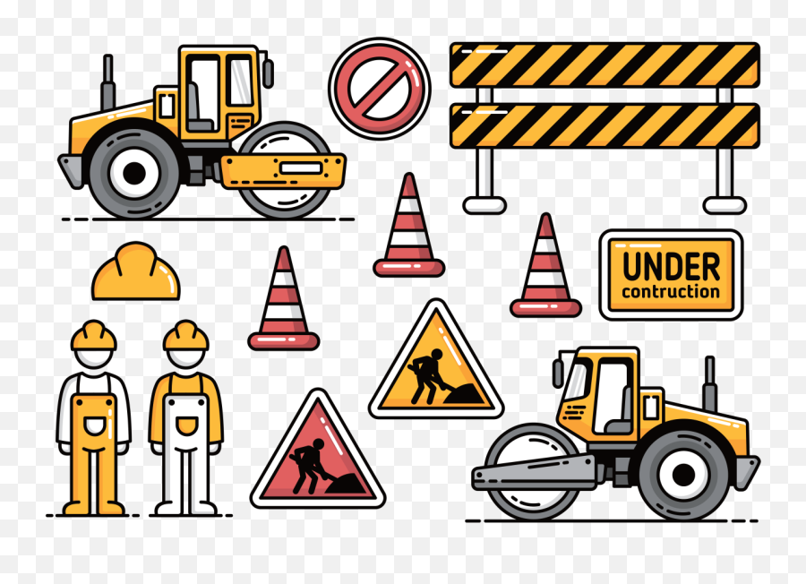 Road Construction With Road Roller Emoji,Construction Vehicle Clipart