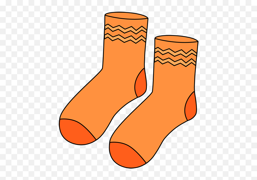 Pair Of Orange Socks Clip Art - Orange Socks Clipart Emoji,Socks Clipart