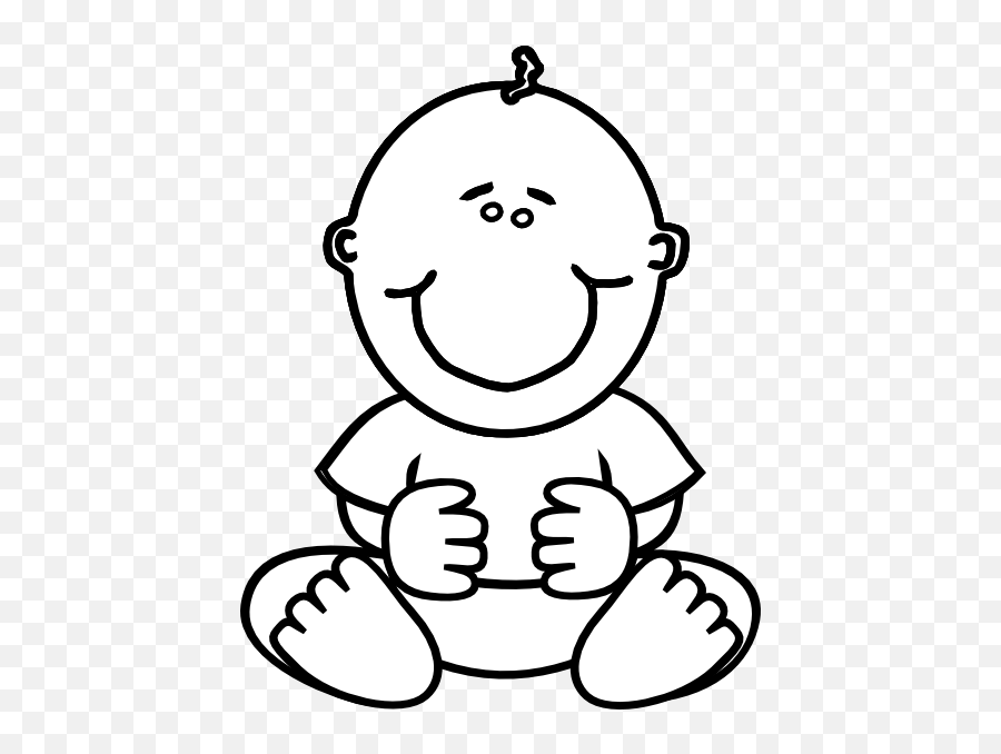 Baby Clipart Line Drawing Baby Line Drawing Transparent - Baby Boy Clipart Black And White Emoji,Baby Clipart