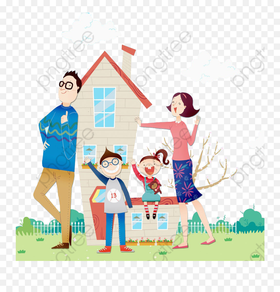House And Family - Familia En Una Casa Clipart Full Size Emoji,Familia Clipart
