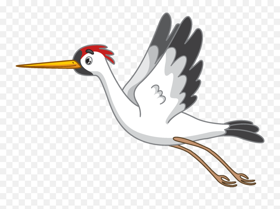 Crane Clipart - Cartoon Crane Bird Drawing Emoji,Crane Clipart