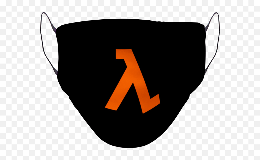 Lambda Mask - Aperture Science Logo Face Mask Emoji,Lambda Logo