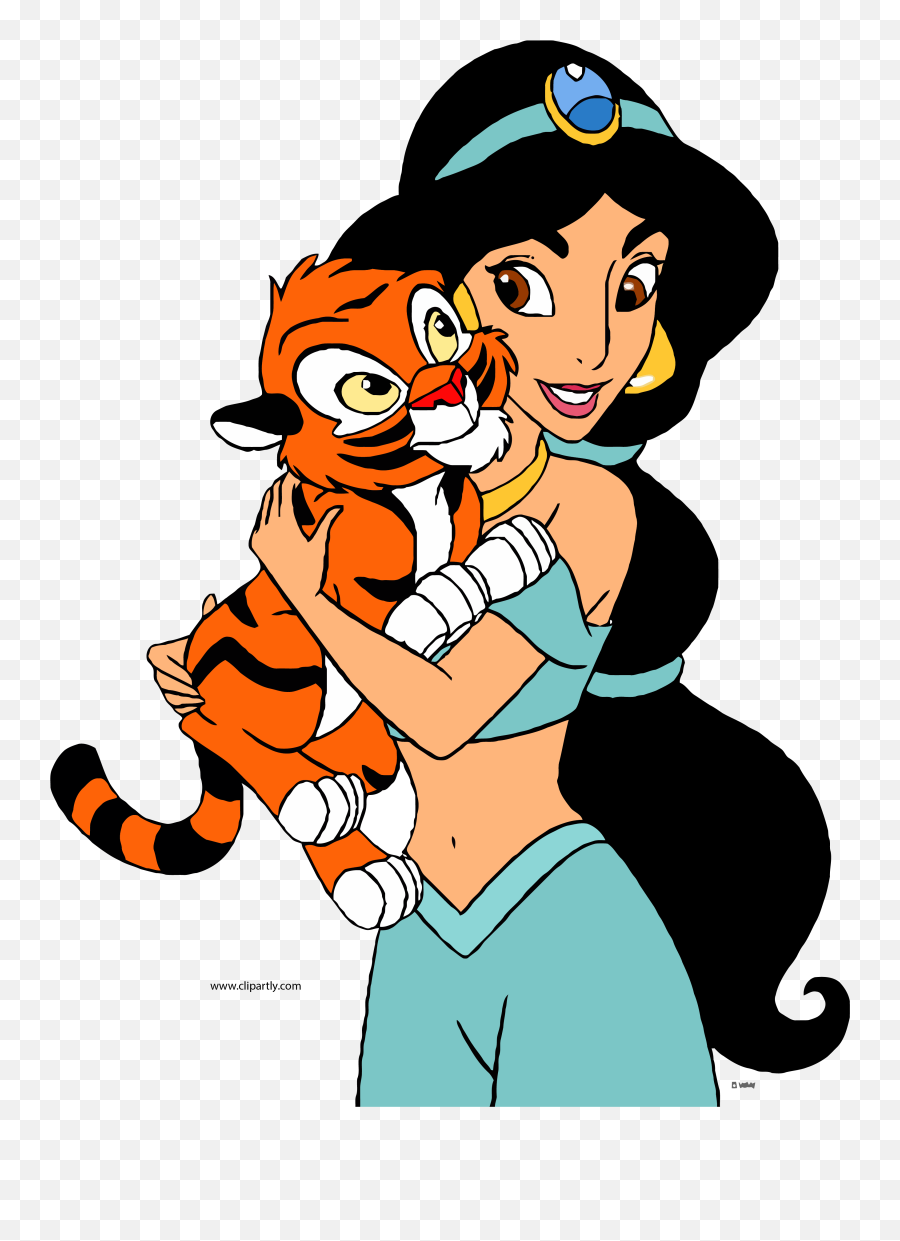 Jasmine Clipart Disney Princess Tigger Love Clipart - Princess Jasmine And Rajah Emoji,Disney Princess Png