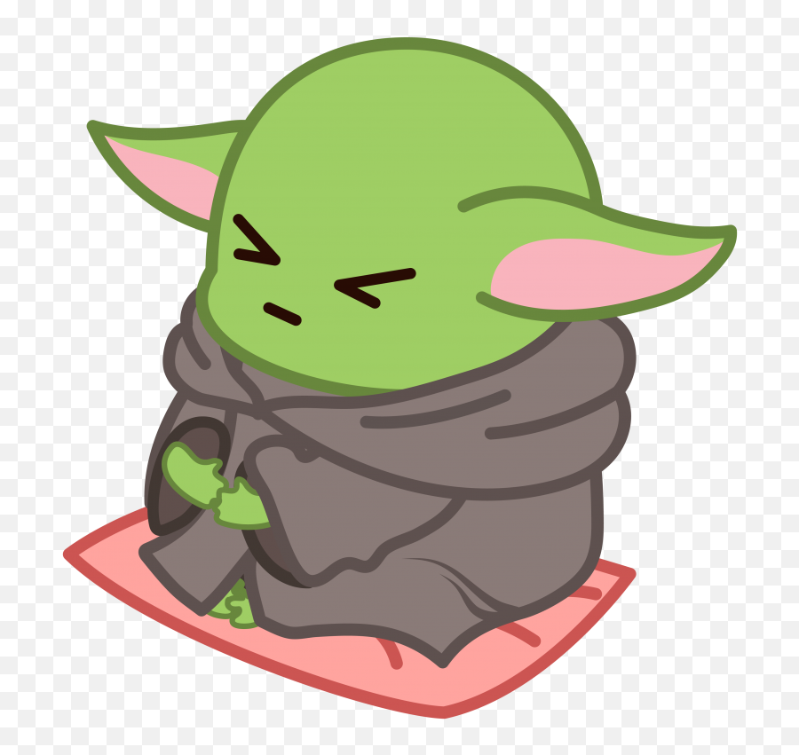 Baby Yoda Meditating - Cartoon Clip Art Baby Yoda Emoji,Baby Yoda Png