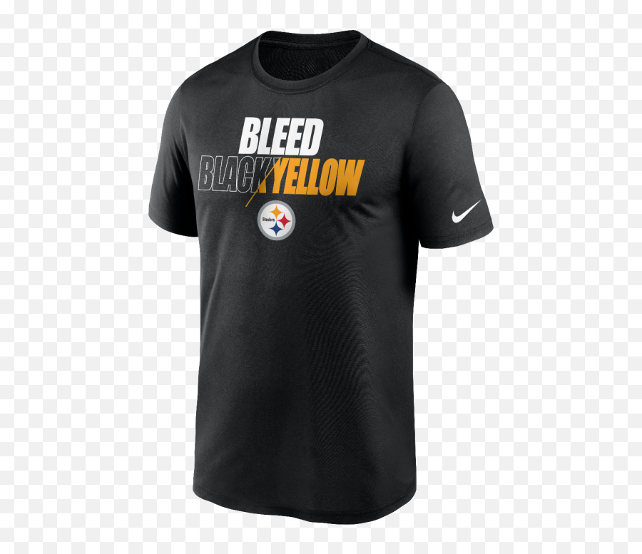 Pittsburgh Steelers Menu0027s Nike Short Sleeve Legend Bleed Black U0026 Yellow T - Shirt Short Sleeve Emoji,Steelers Helmets Logo