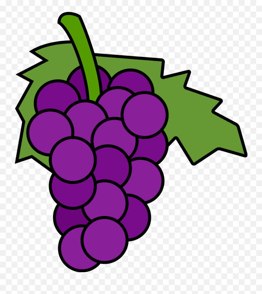 Grapes Vine Clipart Grape With Leaf - Grapes Clipart Emoji,Vine Clipart