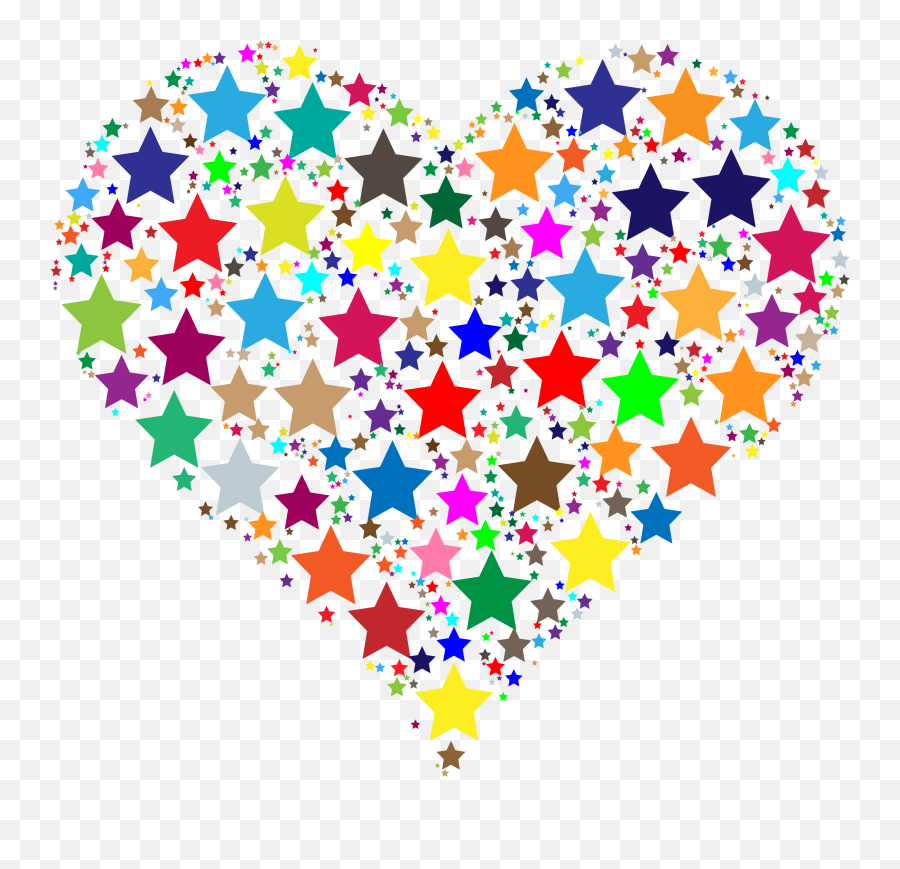 Download Hd Colorful Stars Big Image Png - Heart Of Stars Small Colorful Hearts Clipart Emoji,Stars Clipart Transparent
