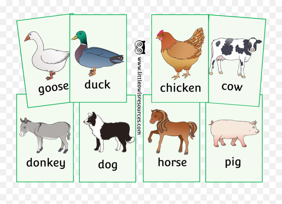 Farm Animal Picture Snap Gameactivity Cards - Farm Animal Clipart Printable Images Of Farm Animals Emoji,Farm Animals Clipart