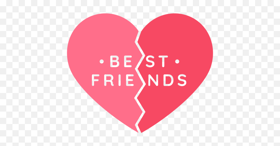 Friends Pink Heart - Coração Best Friends Png Emoji,Heart Transparent