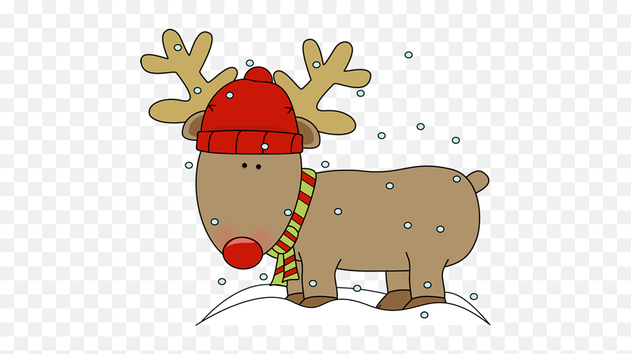 Reindeer In Snow Clipart Png Image With - Christmas Clip Art Emoji,Snow Clipart