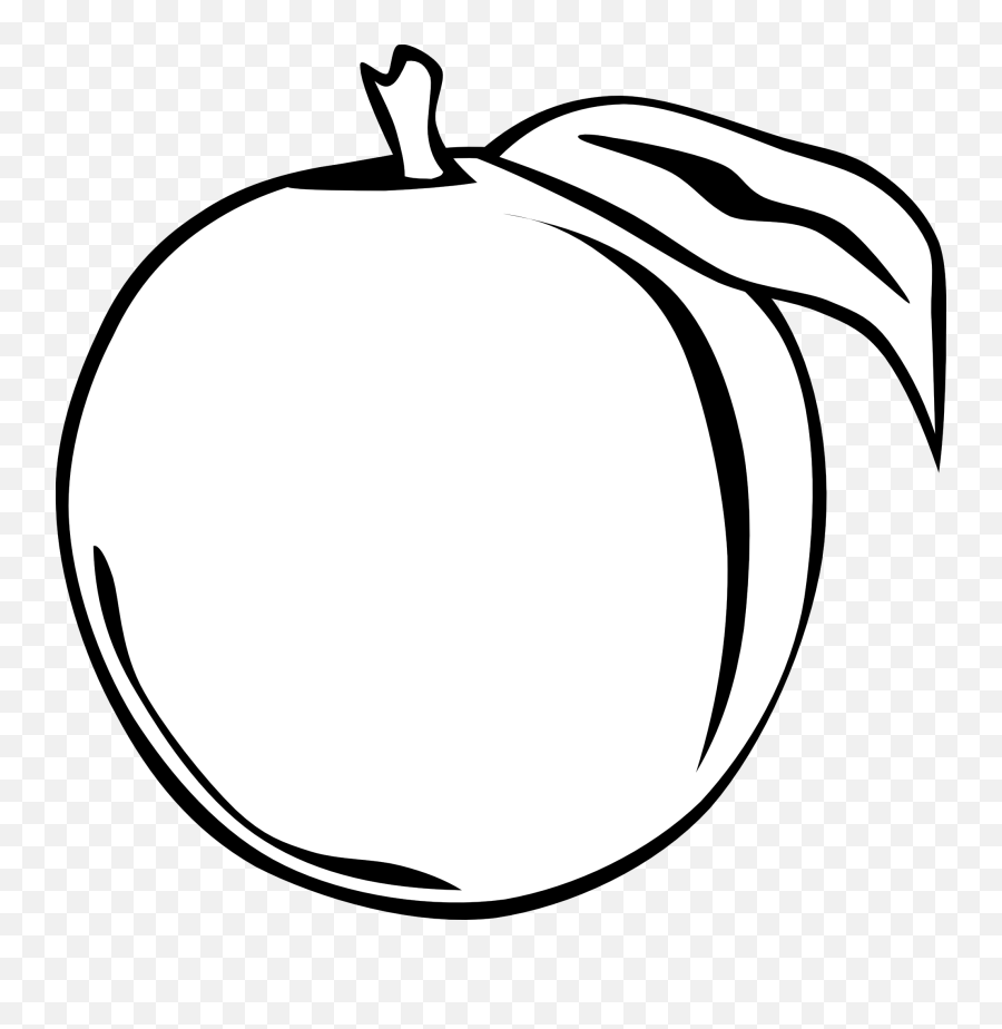 White Orange Fruit Clipart Black - Outline Clip Art Peach Emoji,Fruit Clipart