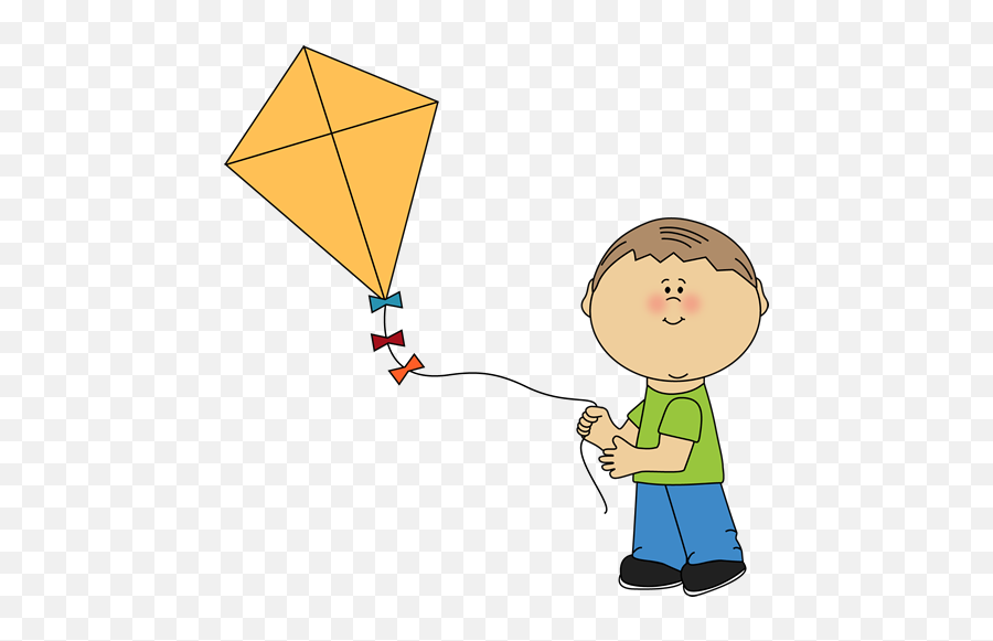 Boy Flying A Kite Clip Art - Boy With A Kite Clipart Emoji,Flying Clipart