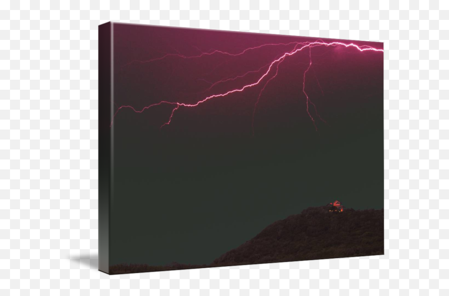 Purple Lightning Across Sky By Michael Tidwell - Lightning Emoji,Purple Lightning Png