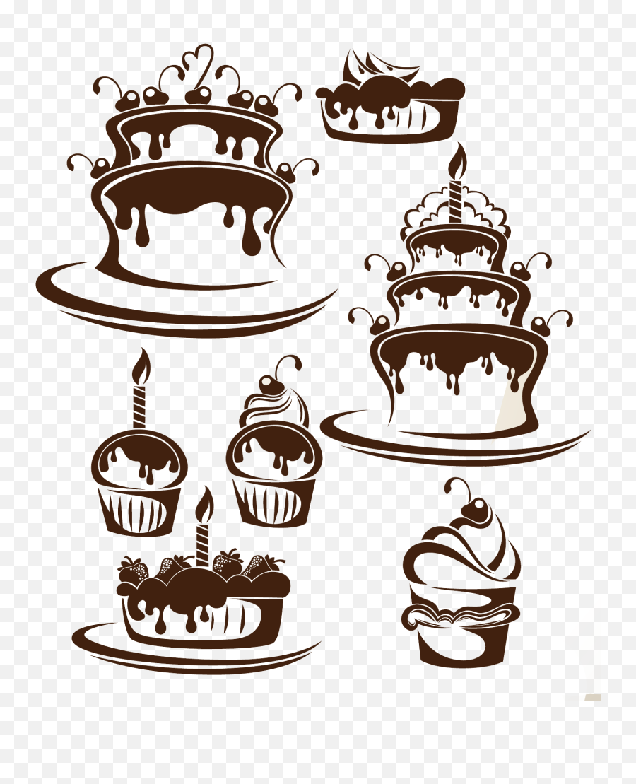 Wedding Cake Birthday Cake Cupcake - Hand Drawn Vector Cake Vector Png Emoji,Wedding Cakes Clipart