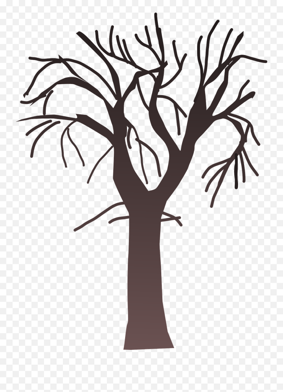 Tree Black And White Squirrel In Tree Clipart Black And - Cartoon Bare Tree Png Emoji,Tree Clipart Black And White