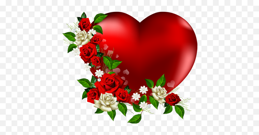 Library Of Heart And Flower Clipart Royalty Free Stock Png - Love Rose Flower Emoji,Heart Png