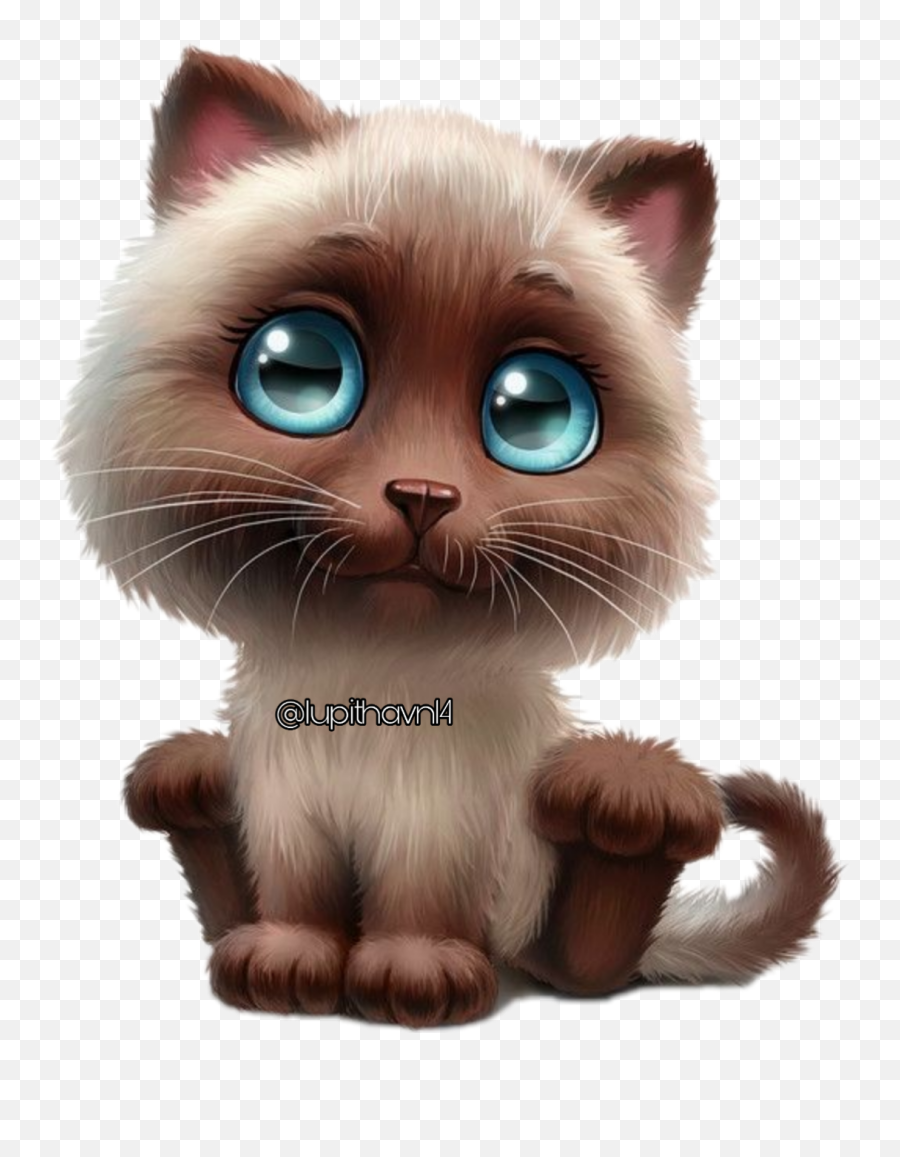 Cat Baby Animals Miaw Sticker By Lupithavn14 Emoji,Fluffy Cat Clipart