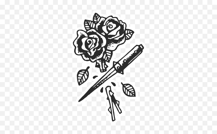 Cut Roses Vintage Tattoo - Transparent Png U0026 Svg Vector File Vintage Tattoo Png Emoji,Tattoo Transparent