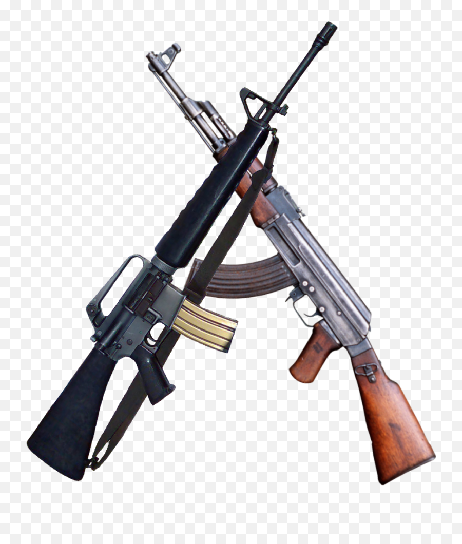 Download Chinese Assault Rifle Png - Ak 47 Y M16 Full Size M4 And Ak47 Crossed Emoji,M16 Png