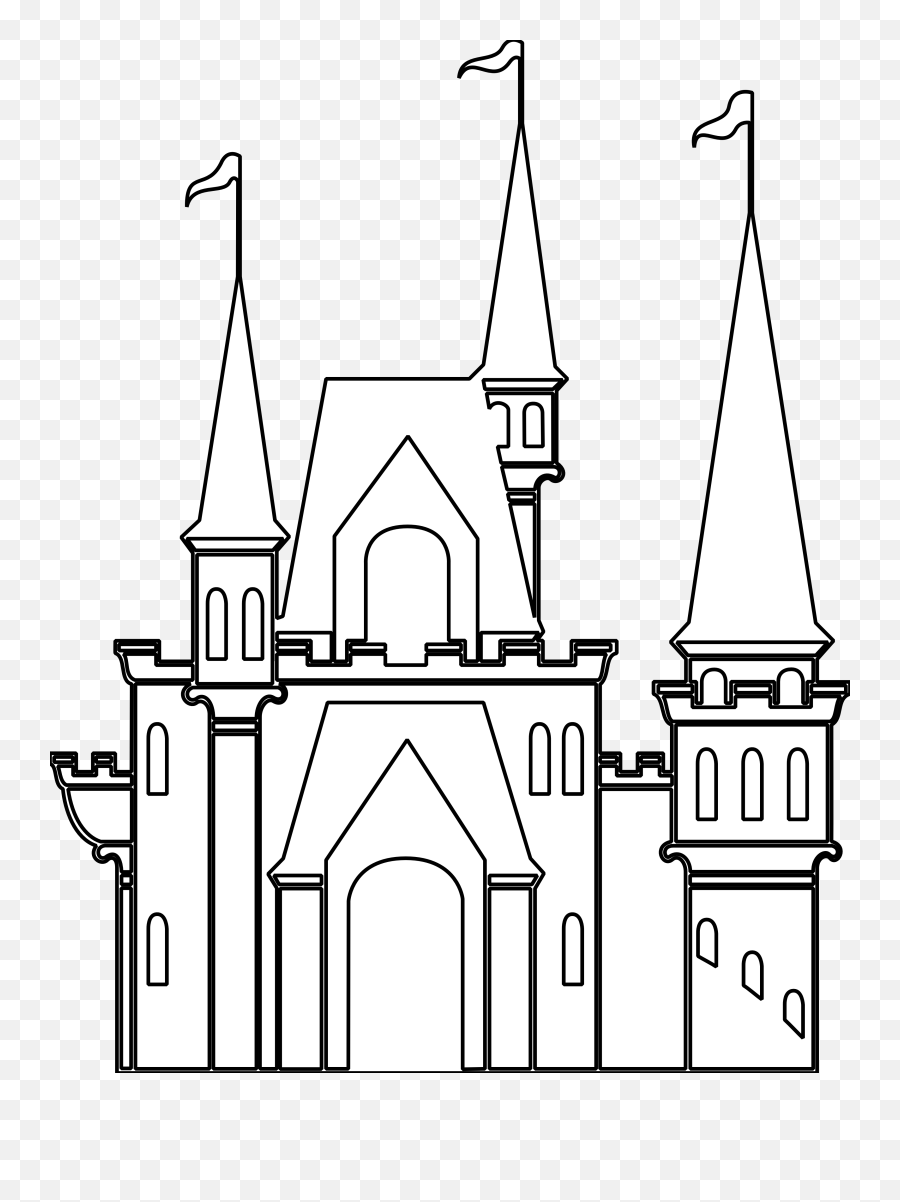 Free Clip Art Of Disney Castle Clipart - Castle Clip Art Black And White Emoji,Disney Castle Logo