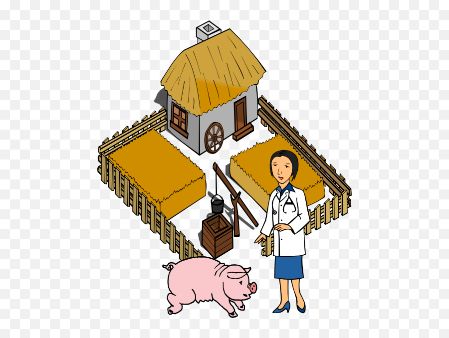 Doctor Pig On A Farm Clip Art At Clker - Docotr On Farm Clip Art Emoji,Farm Clipart