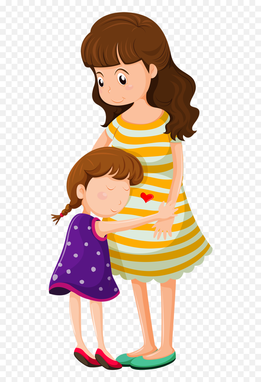 Hug Clipart Parent Child Hug Parent - Mother Daughter Cartoon Png Emoji,Hug Clipart