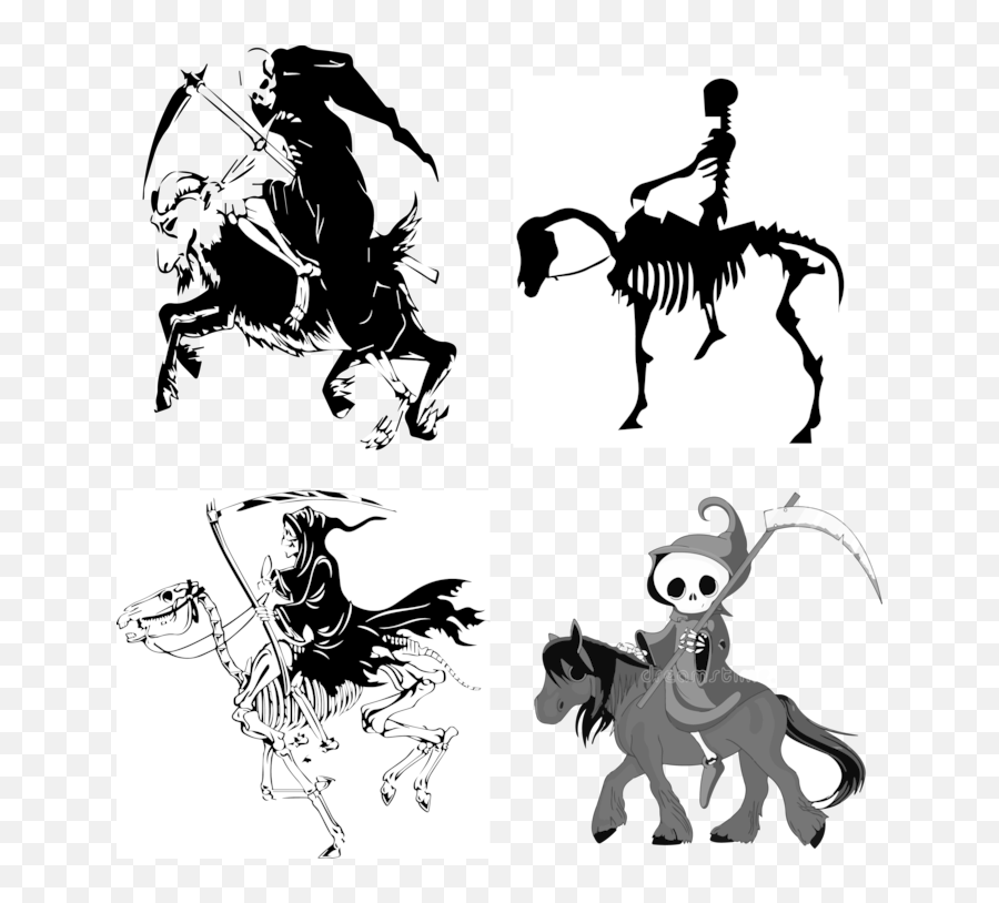 Death - Grim Reaper Skeleton Riding Horse Emoji,Death Png
