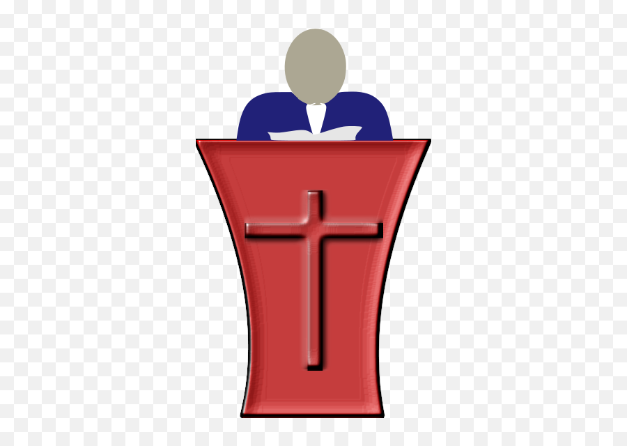 Silhouette Of The Pastor - Clip Art Emoji,Podium Clipart
