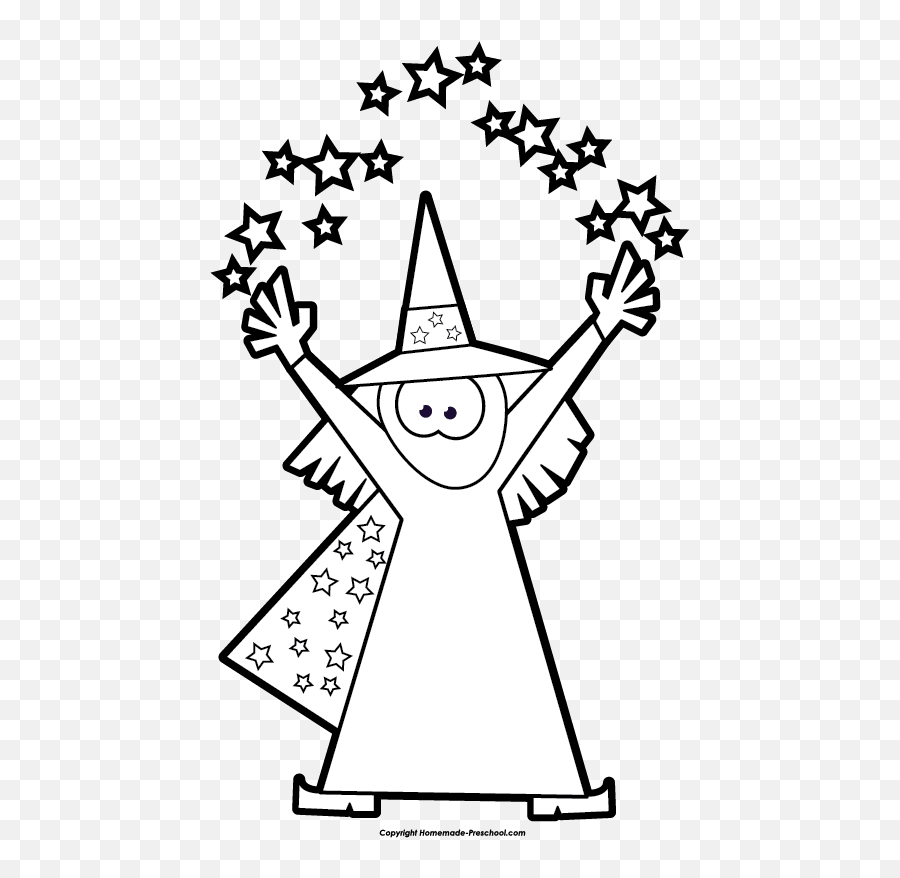 Free Witch Clipart - Magical Magic Clipart Black And White Emoji,Witches Clipart