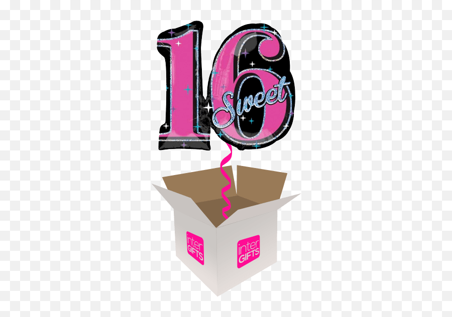 26u2033 Sweet 16 Supershape - Balloons 11th Birthday Png Clipart Cardboard Box Emoji,Sweet 16 Png