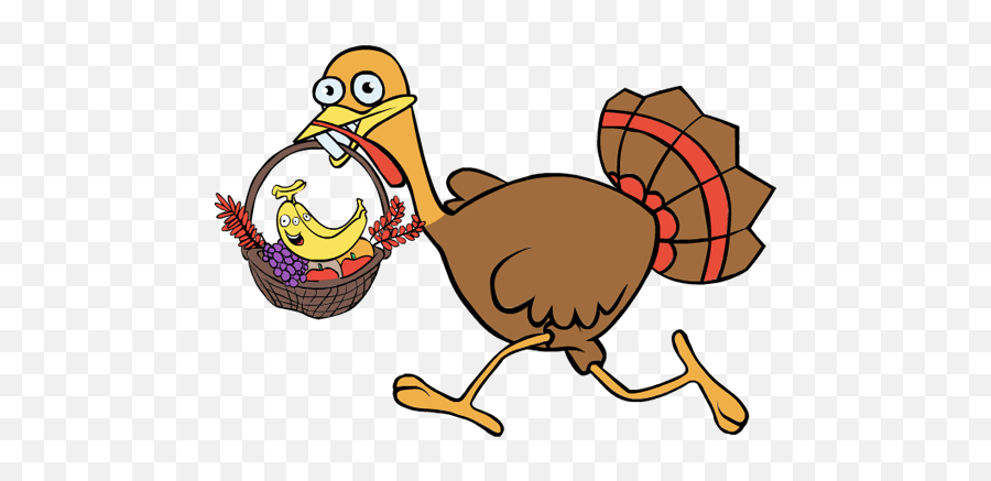 Clip Art Thanksgiving Turkey Fruit Basket Running Emoji,Thanksgiving Day Clipart