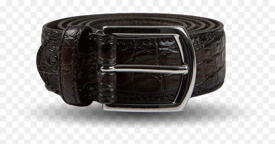 Canali - Dark Brown Crocodile Belly Leather 35mm Belt Baltzar Emoji,Belt Buckle Png