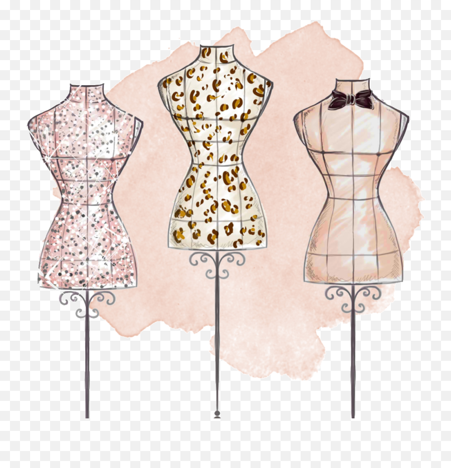 Download Hand Painted Three Tailored - Fashion Dress Mannequin Png Emoji,Fashion Png