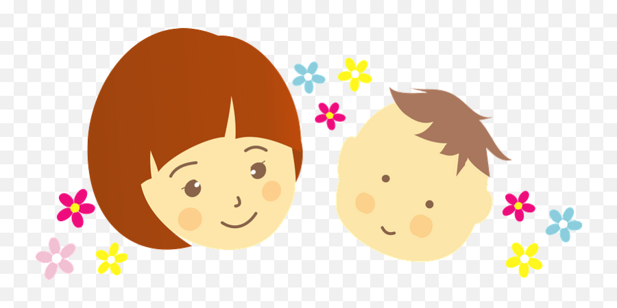 Mother And Baby Faces Clipart - Happy Emoji,Faces Clipart
